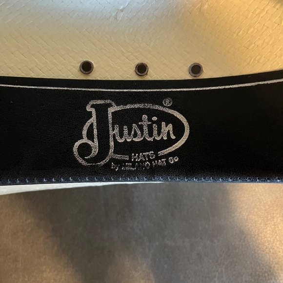 Justin Unisex Morgan Straw Cowboy Hat 7 1/4 - Picture 4 of 13